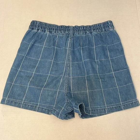 MADEWELL DENIM INDIGO WINDOWPANE HIGH RISE SHORTS 27 - Picture 2 of 16